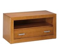 Dogar Mesa de televisión con Medidas 50x100x50 cm Acabados en Color Cerezo Pino Macizo un Cajon y un Hueco Requiere Montaje Instrucciones de Montaje en el Interior de la Caja