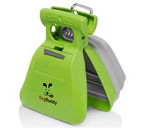 DogBuddy - Recogedor portátil para excrementos de Perros pequeños y Grandes, Pala con Accesorio para Bolsa, Pinza para Correa y Bolsas de Basura Incluidas, Grande, Verde (Kiwi)