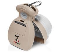 DogBuddy - Recogedor portátil para excrementos de Perros pequeños y Grandes, Pala con Accesorio para Bolsa, Pinza para Correa y Bolsas de Basura Incluidas, Mediano, Gris Topo