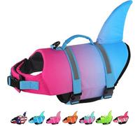 Dogcheer Chaleco salvavidas para perro, bonito chaleco salvavidas para perros de tiburón para nadar en barco con flotabilidad superior y asa de rescate, chaleco de natación ajustable para cachorros
