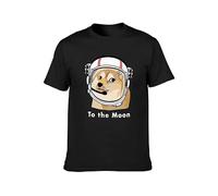 Doge To The Moon Unisex 100% Cotton Short-Sleeve T-Shirts Black XXXL
