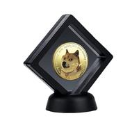 Dogecoin Monedas conmemorativas de recuerdo de monedas chapado en oro Dogecoin Novela divertida decoración coleccionable moneda con estuche de exhibición (1 unidad)