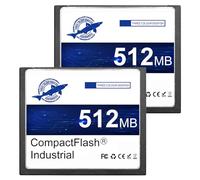 Dogfish 2 Pack 512MB Tarjeta de Memoria Compact Flash Industrial CF Memory Card Tipo I de Alto Rendimiento FAT16 para Equipos Industriales y Cámaras Digitales Antiguas