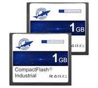 Dogfish Tarjeta de Memoria Compact Flash de 1GB 2 Pack Industrial CF Memory Card Tipo I de Alto Rendimiento FAT16 para Equipos Industriales y Cámaras Digitales Antiguas