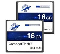 Dogfish Tarjeta de Memoria CompactFlash 16GB 2PACK 400X, CF Memory Card para Cámaras Antiguas DSLR, Alta Velocidad de Transferencia