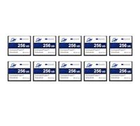 Dogfish Tarjeta de Memoria CompactFlash 256MB 10PACK, Industrial CF Memory Card, para Cámaras Antiguas DSLR y Equipos Industriales