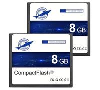 Dogfish Tarjeta de Memoria CompactFlash 8GB 2PACK 133X, CF Memory Card para Cámaras Antiguas DSLR, Alta Velocidad de Transferencia