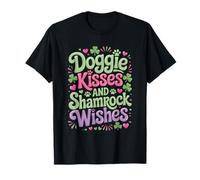 Doggie Kisses and Shamrock Wishes Cute Irish Dog Lover Camiseta