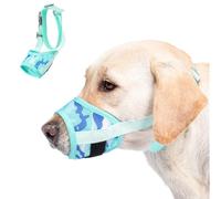 DoggieKit Bozal para perro con cuello elástico a prueba de escapes, cubierta de boca de malla de aire suave y transpirable que evita mordeduras, ladridos, masticar, permite beber jadeo, bozal