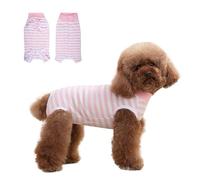 DoggieKit Traje de Recuperación para Perros Body Postoperatorio Perros Después de la Cirugía Chaleco de recuperación para Perro Post Operatorio Protector de Heridas Abdominales (Rosa/Blanco, X-Large)