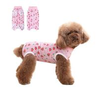 DoggieKit Traje de Recuperación para Perros Body Postoperatorio Perros Después de la Cirugía Chaleco de recuperación para Perro Post Operatorio Protector de Heridas Abdominales (Rosa-Fresa, X-Small)