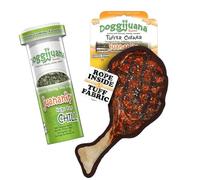 Doggijuana Doggi Duo - Paquete de juguetes recargables Juananip | Tomahawk y Juananip | Divertido juguete de peluche para perros con hierba gatera y recambio | Masticar interactivo para jugar