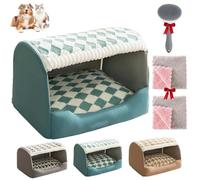 Doggocomfy Cozy Dog House,Cozy Dog House Bed,Foldable Warm Dog Bed with Cover Cave,Dog Beds For Small Large Dogs Cats (Green, L)