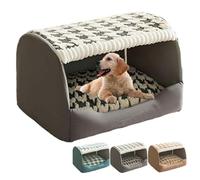 Doggocomfy Cozy Dog House, Dog Bed with Cover Cave, Cozy Indoor Dog House, Inside Dog House with Removable Cushion (Gray,Small)