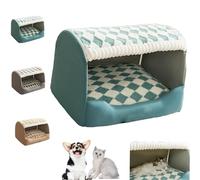Doggocomfy Cozy Dog House, Doggo Comfycozy House Dog Bed, Foldable Warm Kenne, Cozy Dog House Indoor with Pillow and Removable Cushion, For Small Medium Large Dogs Cats (Green, S)