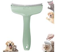 Doggocomfy Pet Comb Pro-Doggo Comfy Pet Hair Remover-Stainless Steel Deshedding Brush with Ergonomic Handle,V-Shaped Teeth for Long/Short Hair,Prevents Knots & Mats in Dogs & Cats (Green,L)