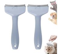 Doggocomfy Pet Comb Pro-Doggo Comfy Pet Hair Remover-Stainless Steel Deshedding Brush with Ergonomic Handle,V-Shaped Teeth for Long/Short Hair,Prevents Knots & Mats in Dogs & Cats (Blue,S+S)