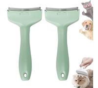 Doggocomfy Pet Comb Pro-Doggo Comfy Pet Hair Remover-Stainless Steel Deshedding Brush with Ergonomic Handle,V-Shaped Teeth for Long/Short Hair,Prevents Knots & Mats in Dogs & Cats (Green,S+S)