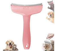 Doggocomfy Pet Comb Pro-Doggo Comfy Pet Hair Remover-Stainless Steel Deshedding Brush with Ergonomic Handle,V-Shaped Teeth for Long/Short Hair,Prevents Knots & Mats in Dogs & Cats (Pink,L)