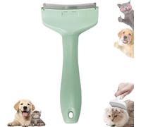 Doggocomfy Pet Comb Pro-Doggo Comfy Pet Hair Remover-Stainless Steel Deshedding Brush with Ergonomic Handle,V-Shaped Teeth for Long/Short Hair,Prevents Knots & Mats in Dogs & Cats (Green,S)