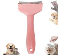 Doggocomfy Pet Comb Pro-Doggo Comfy Pet Hair Remover-Stainless Steel Deshedding Brush with Ergonomic Handle,V-Shaped Teeth for Long/Short Hair,Prevents Knots & Mats in Dogs & Cats (Pink,S)
