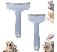 Doggocomfy Pet Comb Pro-Doggo Comfy Pet Hair Remover-Stainless Steel Deshedding Brush with Ergonomic Handle,V-Shaped Teeth for Long/Short Hair,Prevents Knots & Mats in Dogs & Cats (Blue,S+L)