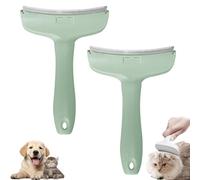 Doggocomfy Pet Comb Pro-Doggo Comfy Pet Hair Remover-Stainless Steel Deshedding Brush with Ergonomic Handle,V-Shaped Teeth for Long/Short Hair,Prevents Knots & Mats in Dogs & Cats (Green,L+L)
