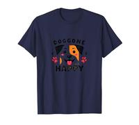 Doggone Happy: Cara de Cachorro juguetona Amante de los Perros Camiseta, Hombre, Azul Marino, 5XL