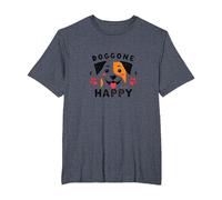 Doggone Happy: Cara de Cachorro juguetona Amante de los Perros Camiseta, Hombre Tallas Grandes, Azul Jaspeado, 6X Alto