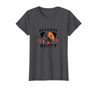 Doggone Happy: Cara de Cachorro juguetona Amante de los Perros Camiseta, Mujer, Jaspeado Oscuro, XXL