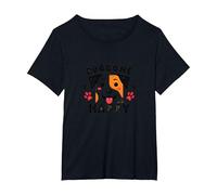 Doggone Happy: Cara de Cachorro juguetona Amante de los Perros Camiseta, Mujer Tallas Grandes, Negro, 5XL Grande