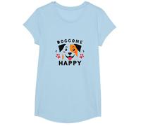 Doggone Happy: Cara de Cachorro juguetona Amante de los Perros Camiseta, Niñas, Azul Bebé, Mediano