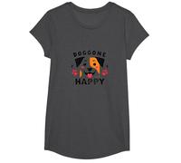 Doggone Happy: Cara de Cachorro juguetona Amante de los Perros Camiseta, Niñas, Jaspeado Oscuro, Pequeña