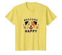 Doggone Happy: Cara de Cachorro juguetona Amante de los Perros Camiseta, Niños, Limón, 2 años