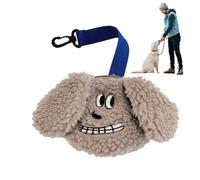 Doggy Bag Holder - Cute Pet Poop Waste Dispenser, Refillable Mini Zippered Pouch Carrier for Outdoor Travel | Durable Polyester Fiber Small Puppy Walk Accessory, Lightweight Khaki White Brown Sleeve