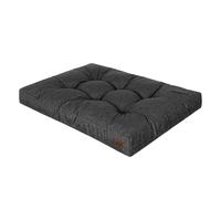 DOGGY Cama para perros, rectangular, colchón para perros, sofá para perros, cojín mediano, cesta, mascota, caja para perros, espacio para dormir, muebles para perros, [L] - 90 x 70 cm, color negro