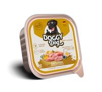 DOGGY Dog Paté Aves Puppy/Junior, 10 x 150 g, Comida húmeda para Perros jóvenes, sin Cereales, Comida para Cachorros con Aceite de salmón y mejillón de Labios Verdes, Comida para Perros con Patatas y