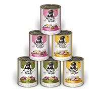 DOGGY Dog Paté Mix Sensitive, 6 x 800 g, Comida húmeda para Perros en Paquete de Muestra, Comida para Perros sin Cereales con Aceite de salmón y mejillón de Labios Verdes, pienso Completo