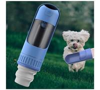 Doggy Water Bottle on The Go Envase de Agua 2 en 1 para Comida y Bebida para Mascotas, Botella Agua Perros Portatil para Cachorros y Gatos Viajar Perros Accesorios,Blue