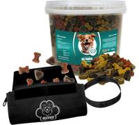 DoggyDish Golosinas de Entrenamiento para Perros + Bolsa de Recompensas/Juguete de Lanzamiento/Dummy Negro SuperSoftmix Cubo 3,5Kg