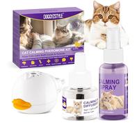 DOGGYZSTYLE Cat Calming Pheromone Diffuser and Spray,Juego de difusor de feromonas para Gatos,Spray calmante para Gatos,Alivia el estrés por ansiedad,Reduce Las peleas y los arañazos (it-01)
