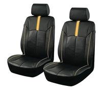Dogkapm Funda Asiento Coche para La Mayoría Los Accesorios para Automóviles SUV Camiones Automóviles Interiores Portivos Unisex Carreras Universales Cuero Juego(Yellow 4 pcs)