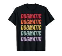 Dogmático Camiseta gráfica económica, Hombre, Negro, L