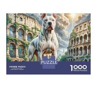Dogo Argentino 1000 Piezas Cartulina Extra Gruesa Set De Rompecabezas Loyal Pet Antiestrés Desafío Único Rompecabezas para Adultos Y Niños 70x50cm/1000pcs