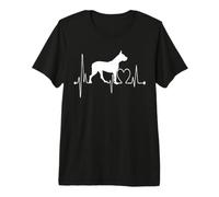 Dogo Argentino Heartbeat EKG Perro Mamá Papá Mastín Argentino Camiseta Premium
