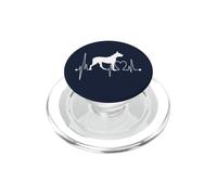 Dogo Argentino Heartbeat EKG Perro Mamá Papá Mastín Argentino PopSockets PopGrip para MagSafe