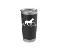 Dogo Argentino Heartbeat EKG Perro Mamá Papá Mastín argentino Vaso térmico de acero inoxidable de doble pared