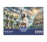 Dogo Argentino Puzzles 1000 Pieza Ajuste Adultos O Familias Juntos Puzzles Desafiantes Regalos para Hombres Cartón 100% Reciclado Decoración del Hogar 38x26cm/1000pcs