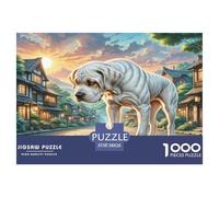 Dogo Argentino Rompecabezas Imposible,desafío for Adults Juego EduGatoivo 1000 Piezas Obra De Arte De Juego De para Adultos Y Niños A Partir De 12 Años 38x26cm/1000pcs