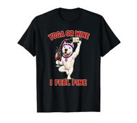 Dogo Argentino Yoga o Vino I Feel Fine - DIGOR Divertido Camiseta gráfica económica, Hombre, Negro, S